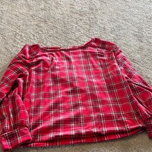 Plaid Red Women's velvet Top